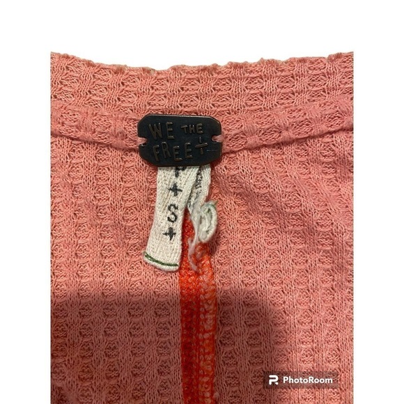 We the free loving leopard waffle knit pullover oversized coral pink floral - Picture 5 of 9